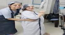pregnant lady dancing in hospital