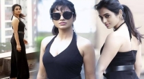 Actress Ramya Pandian black dress glamour photo