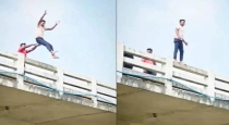 trending reels on bridge falling guy