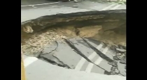 road caved in Delhi