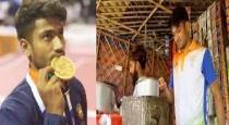 the indian bronze medallist, working in tea shop