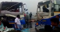 12 people, including children, were injured when the bus collided in the middle of the bridge