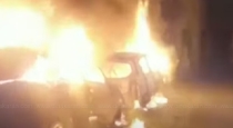 The cars parked in front of the house suddenly burst into flames and there was a commotion